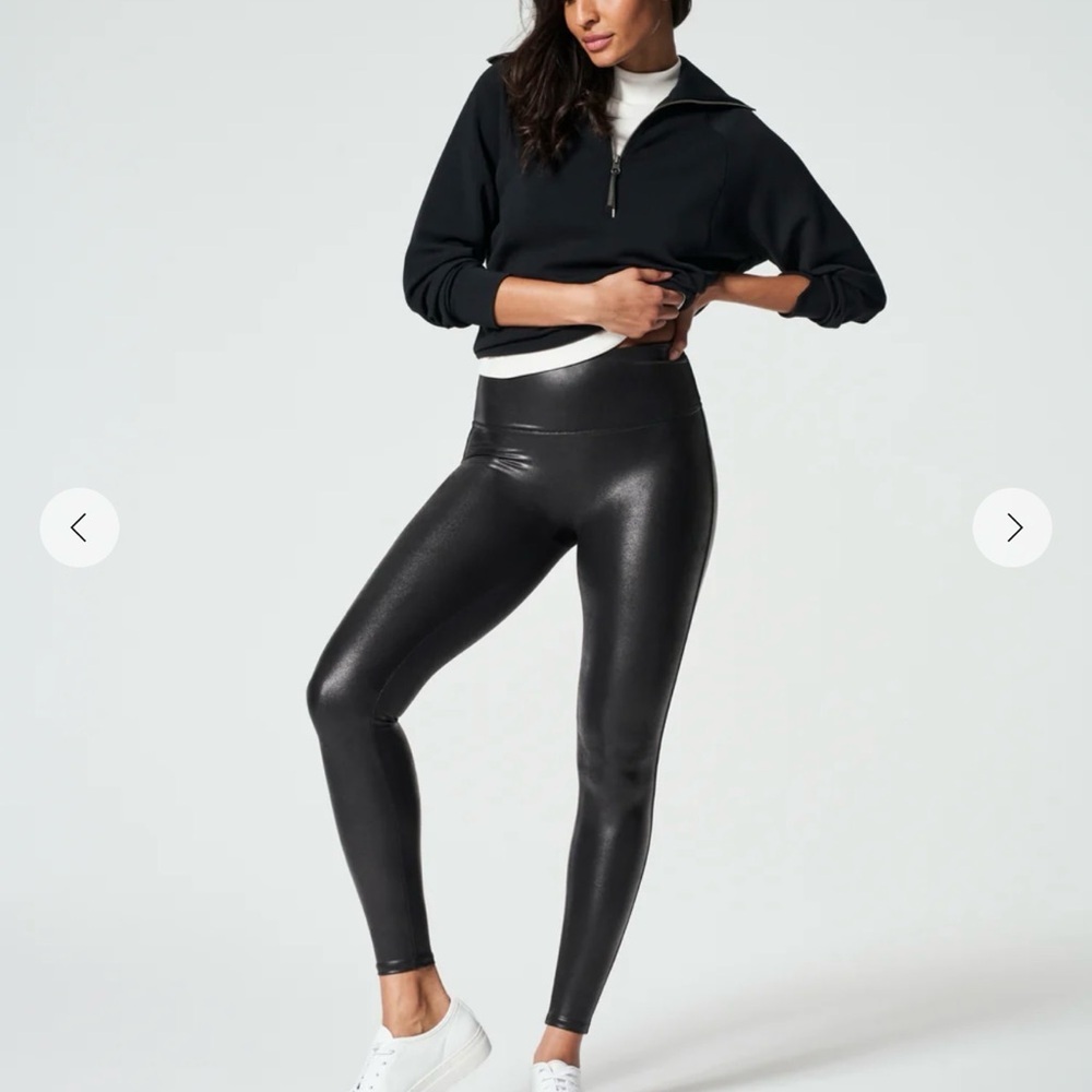 SPANX Shiny Black Leggings NEW WITH TAGS!!!